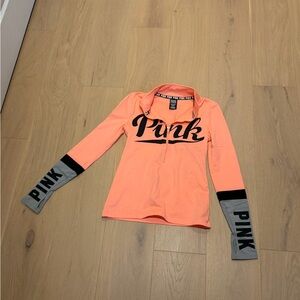 PINK Victoria's Secret Coral Pullover with Black and Gray Accents